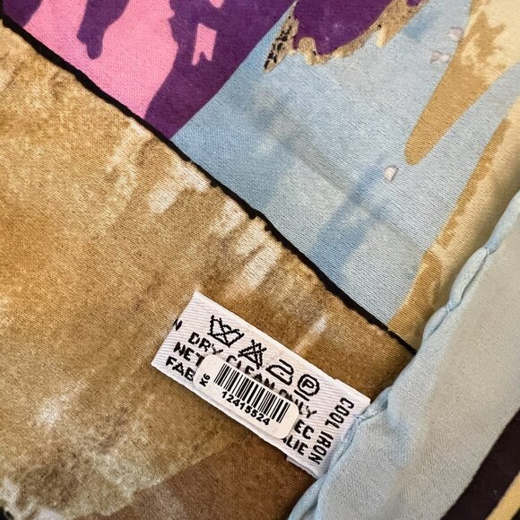 RARE Coco CHANEL "By The Blue Train" Monte Carlo Paris SILK SCARF 26"x26" ITALY - Picture 4 of 6